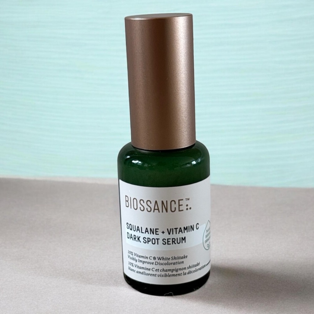 Biossance Squalane + Vitamin C Serum in Emerald Green with Rose Gold Cap, 30 ML